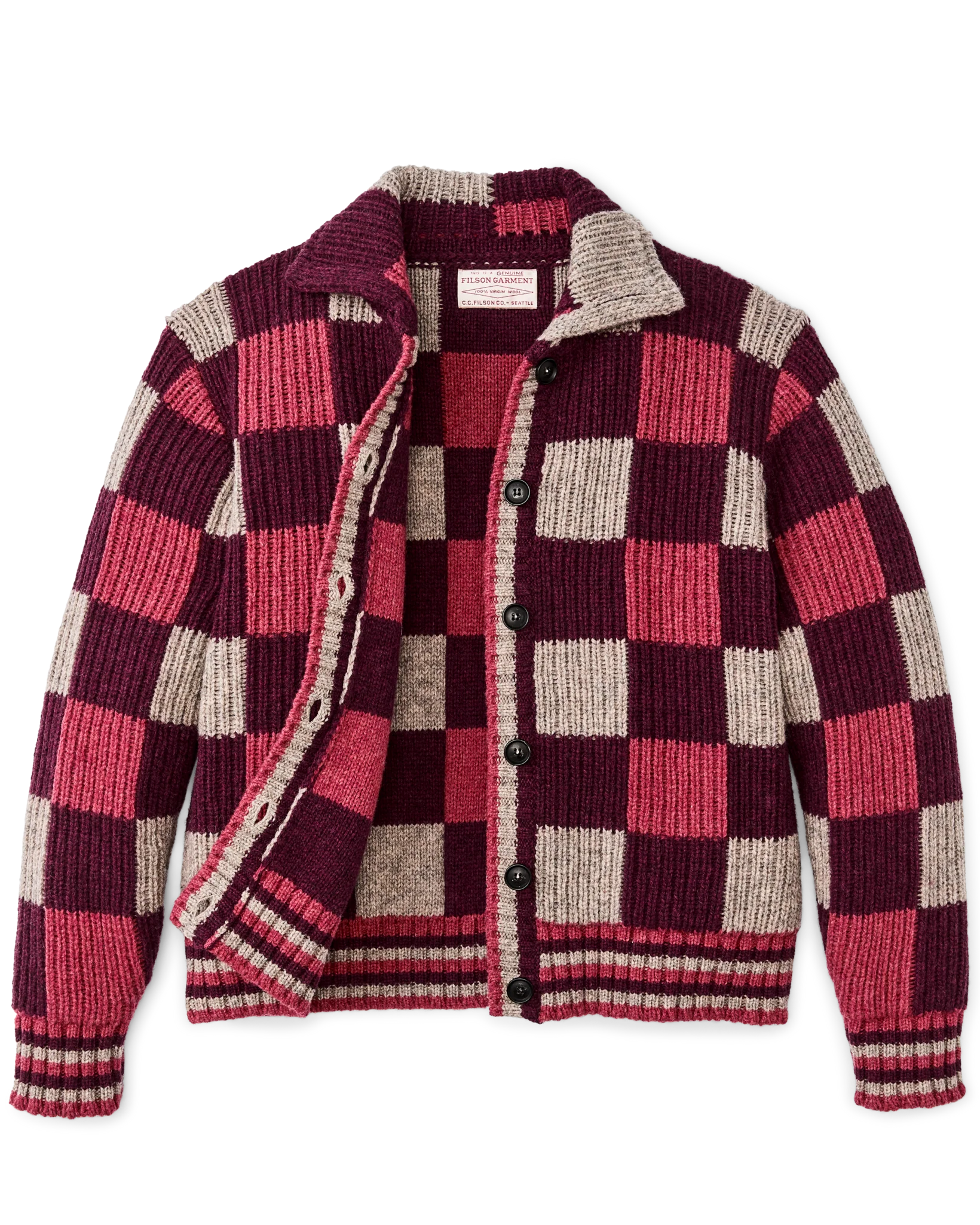 Damen-Quadratmuster-Woll-Pullover