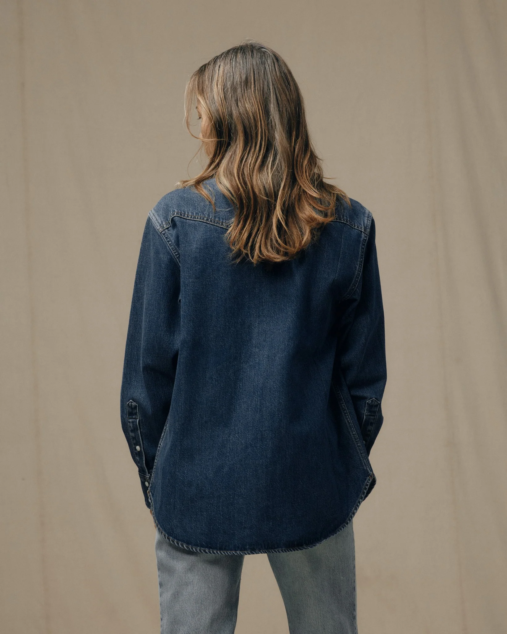 Damen-Denim-Westernhemd