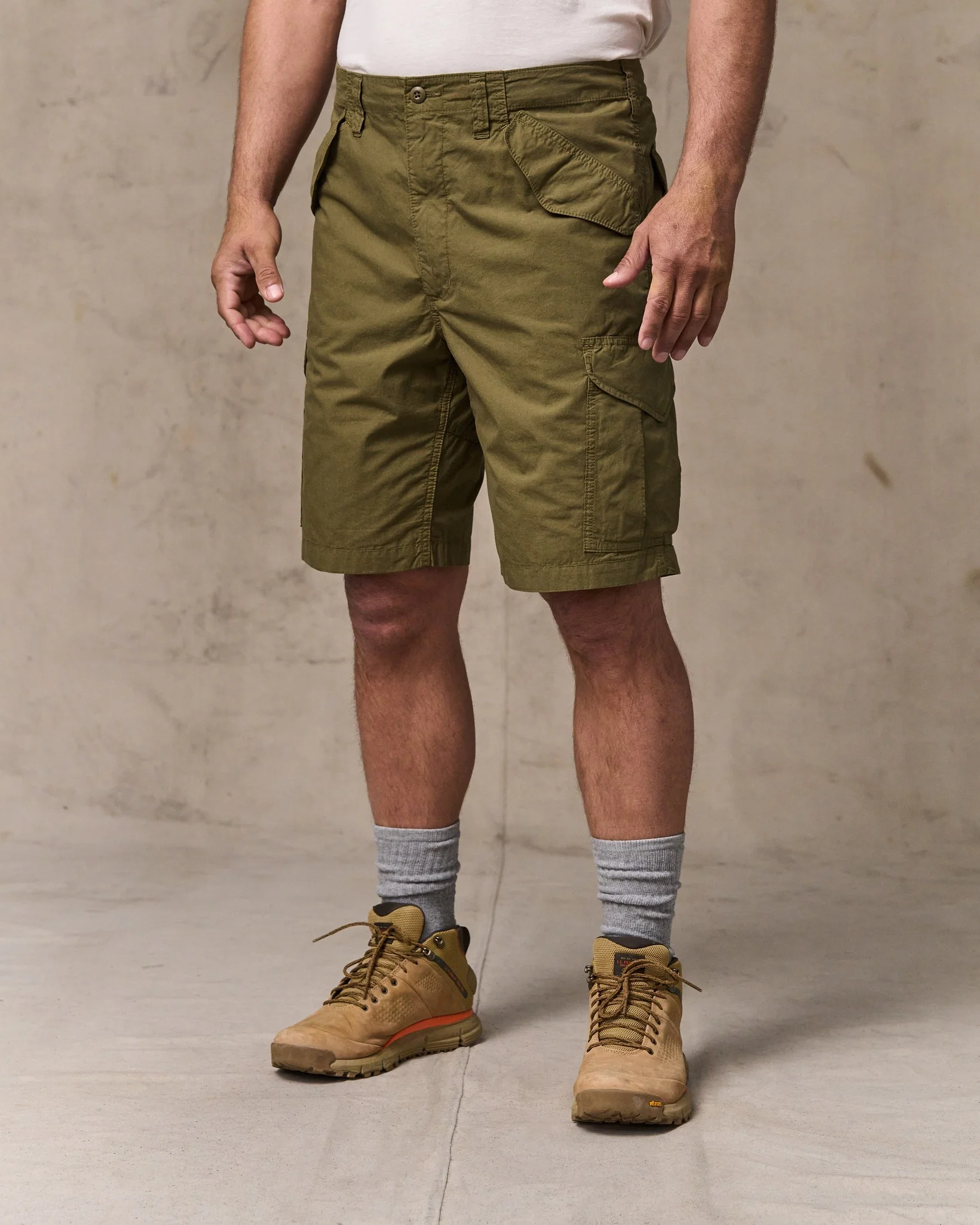 Tropische Popeline-Cargohose