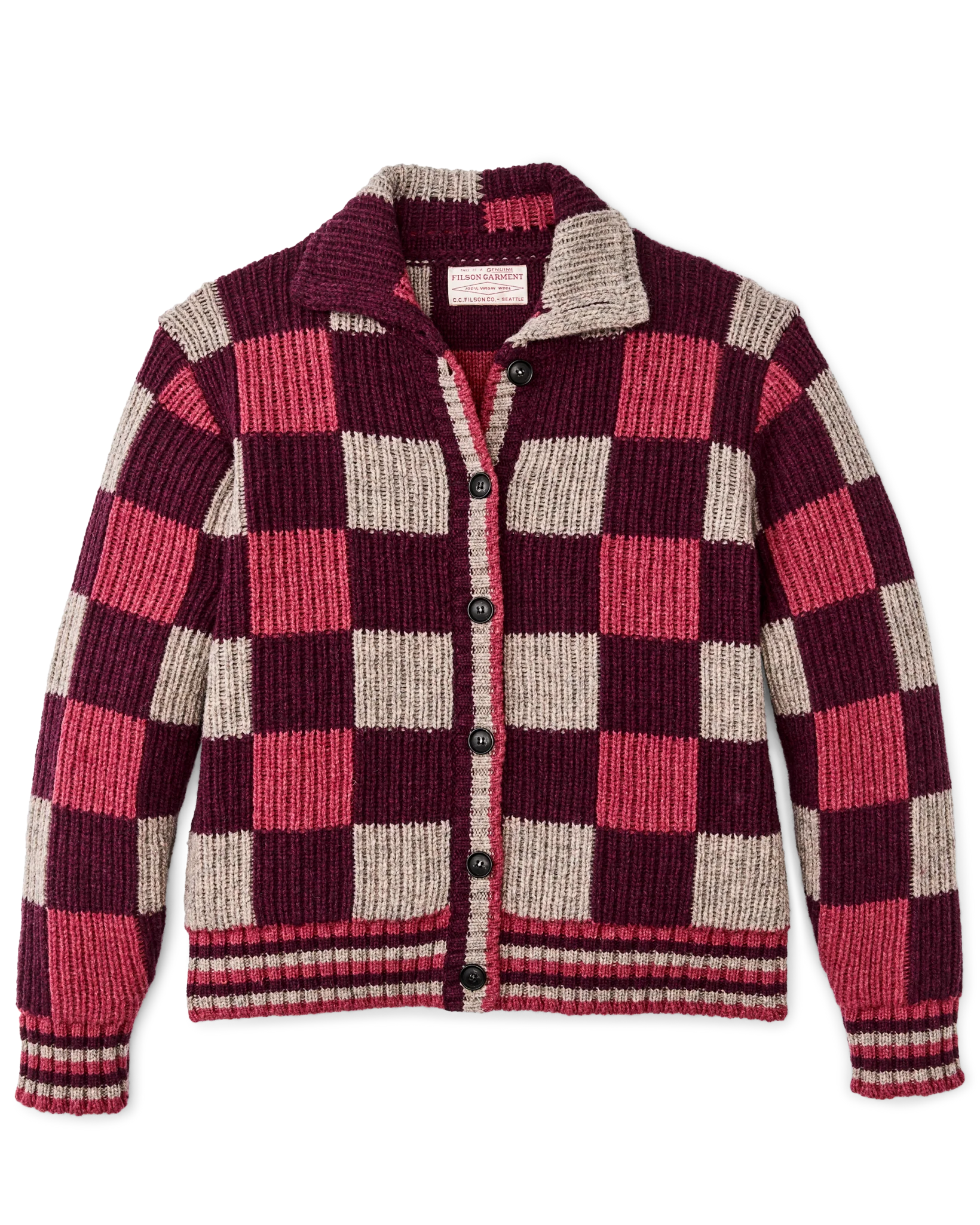 Damen-Quadratmuster-Woll-Pullover