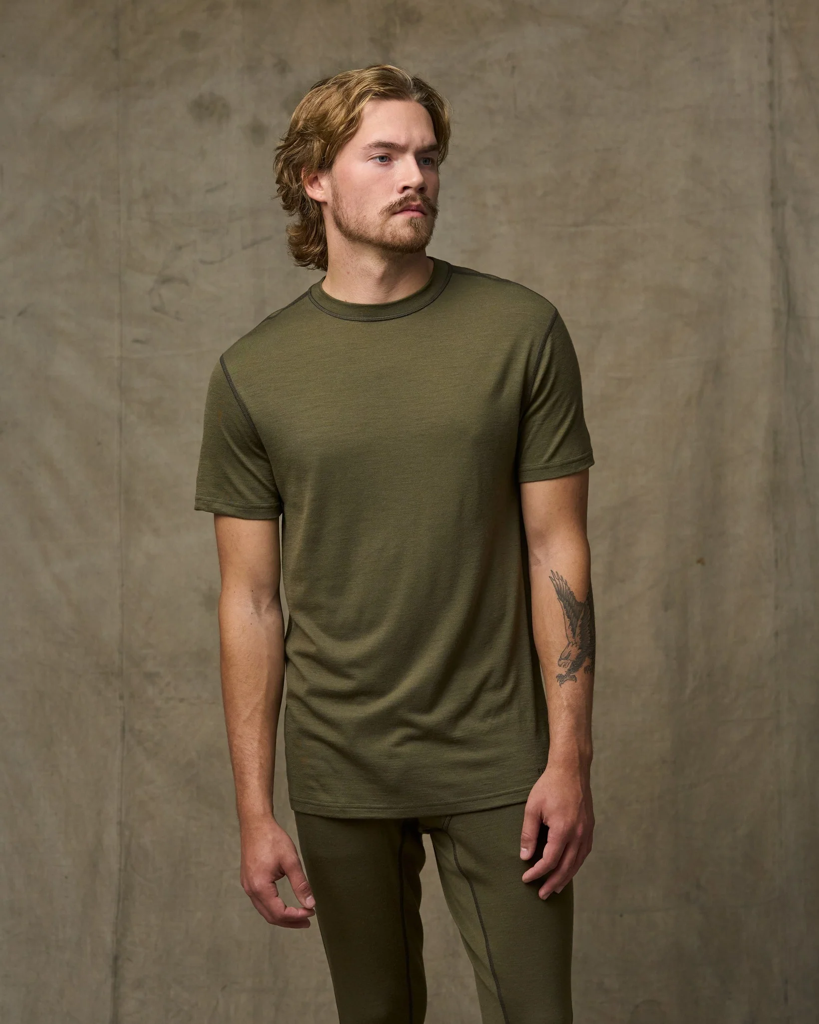 210g Merino-Wolle-T-Shirt mit Kurzarm und Rundhals