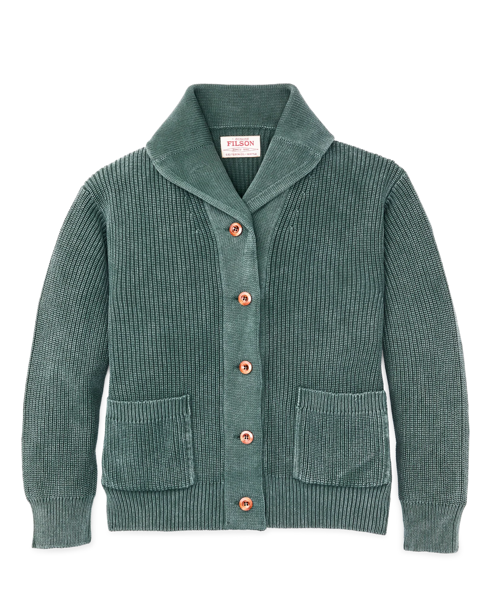 Damen-Cotton-Schalhals-Cardigan