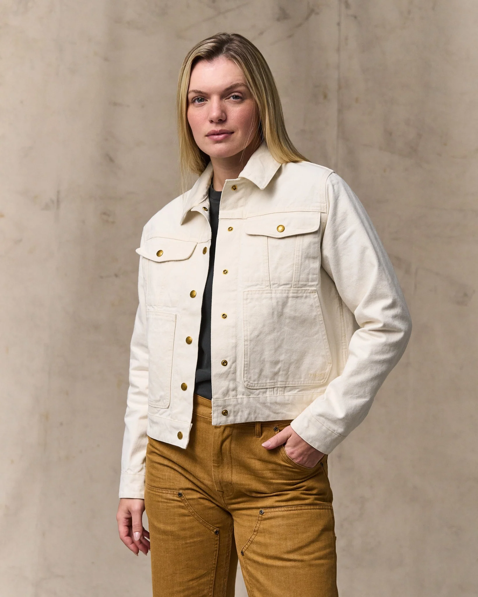 Damen-Canvas-Kurz-Cruiser-Jacke