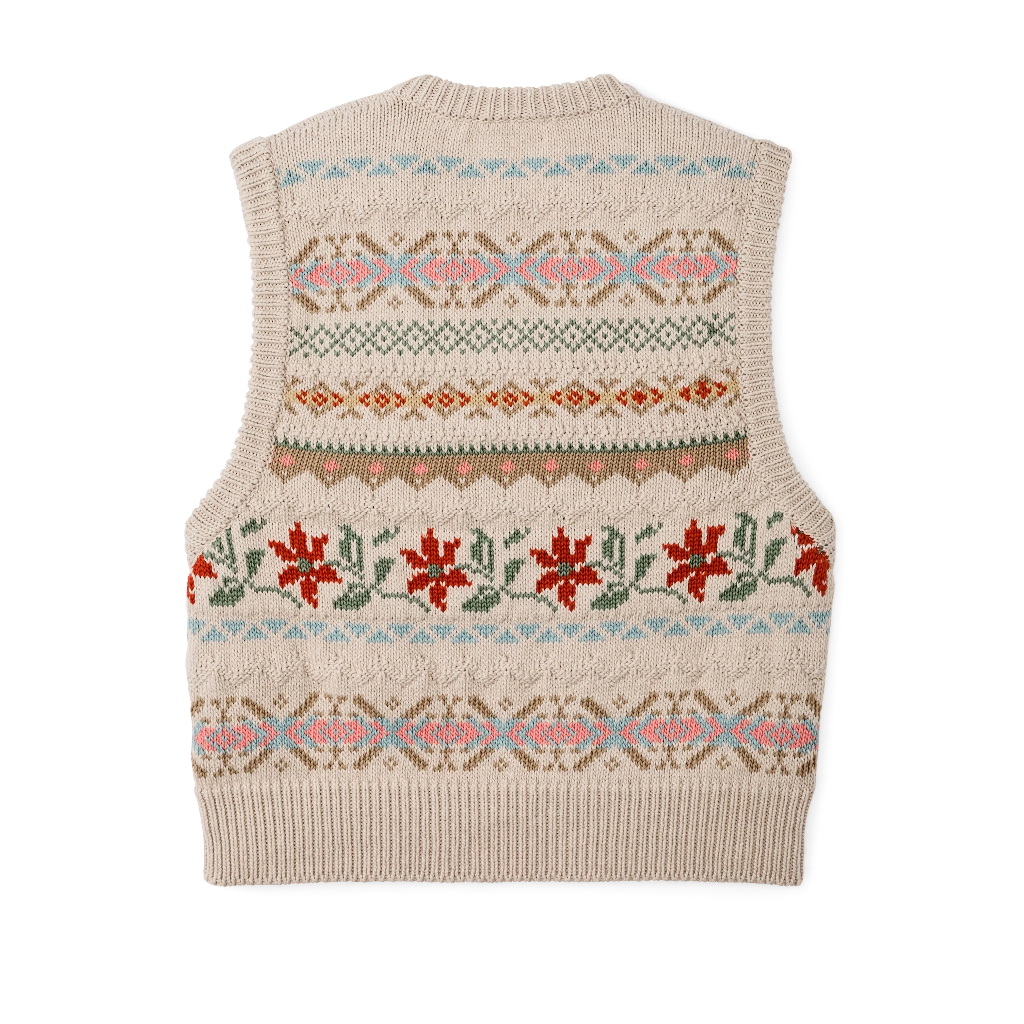 Damen Jacquard-Baumwoll-Strickweste