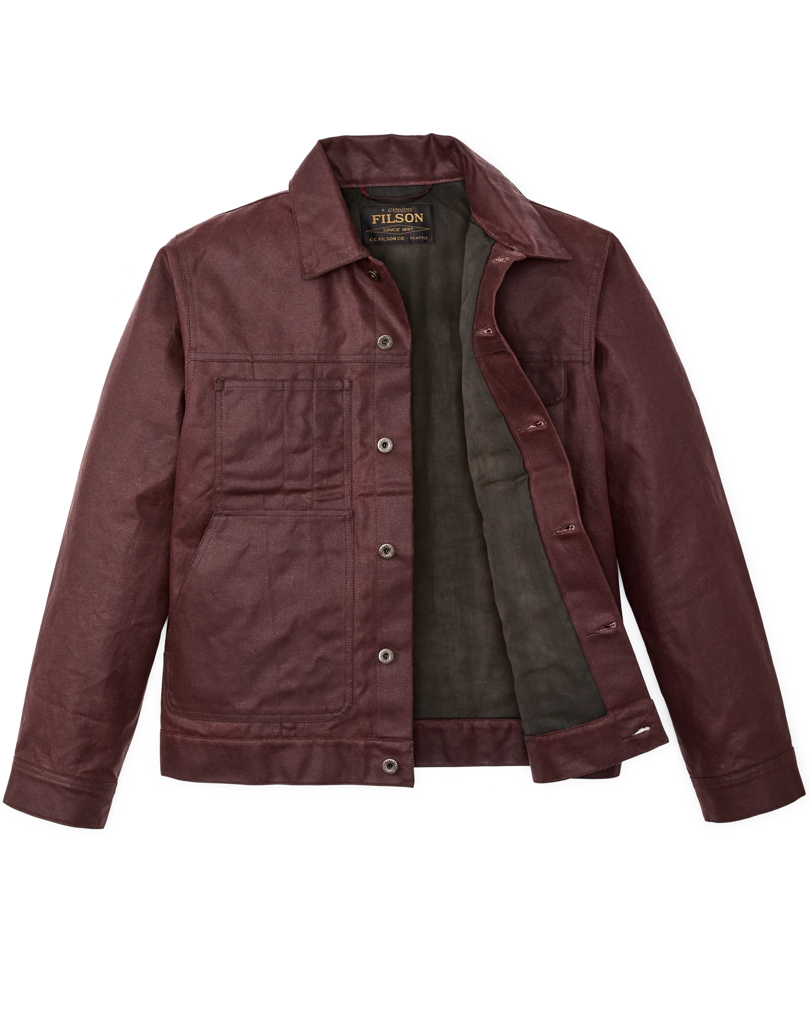 Kurze, innenliegende Cruiser-Jacke aus Zinnstoff