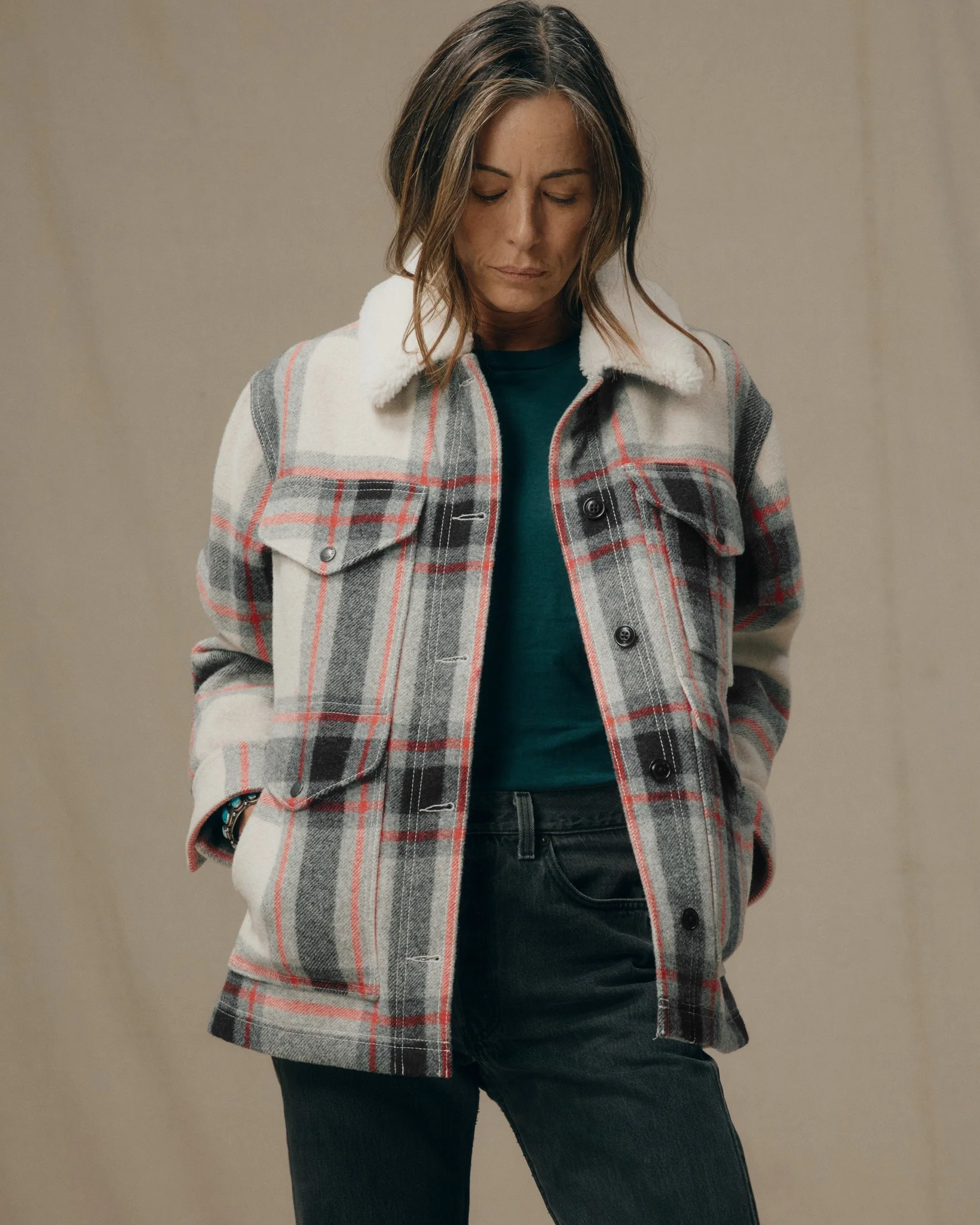 Damen-Mackinaw-Woll-Shearling-Cruiser-Jacke