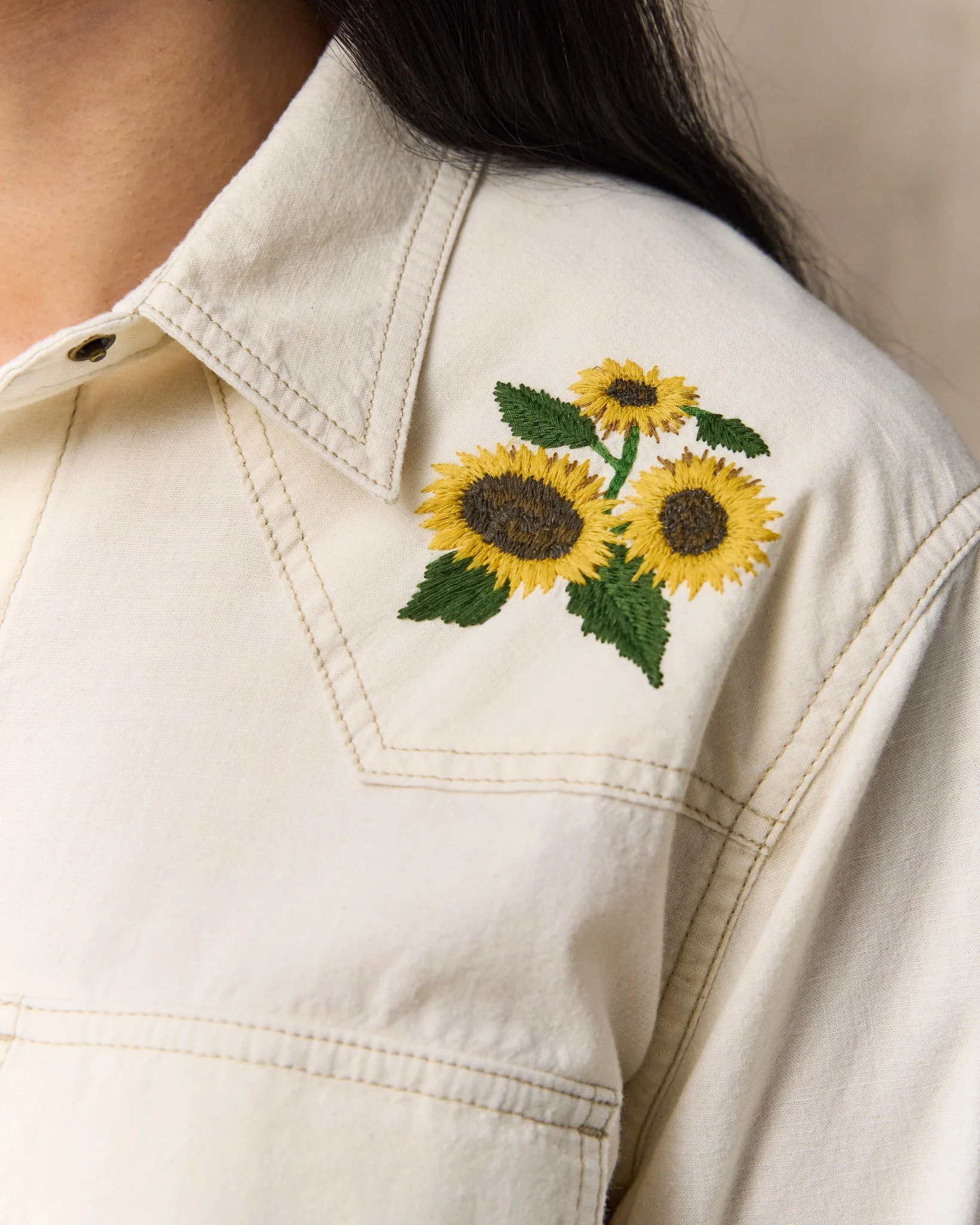 Damen besticktes Westernhemd