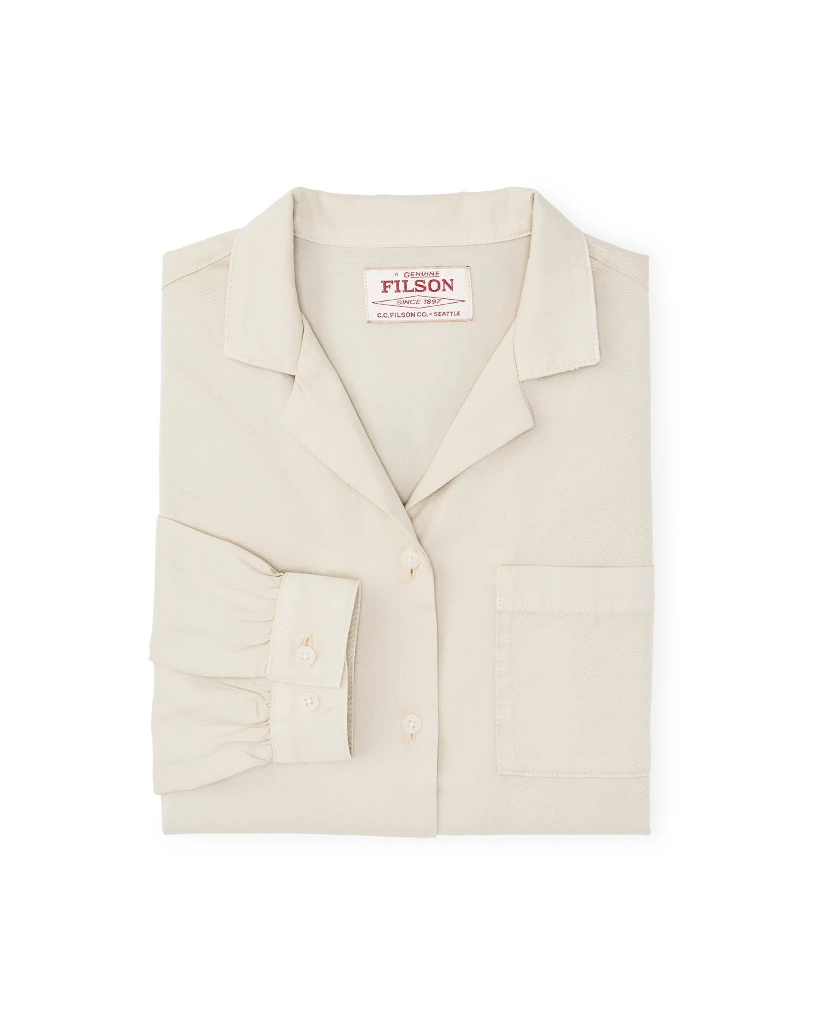 Langarm-Twill-Camp-Shirt für Damen